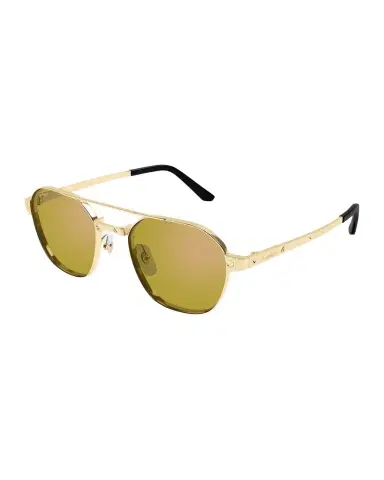 Cartier Men's Double-Bridge Metal Aviator Sunglasses | Thumbnail 1