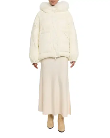 Yves Salomon Short Down Jacket with Removable Fur Trim | Thumbnail 1 Yves Salomon Short Down Jacket with Removable Fur Trim | Thumbnail 1