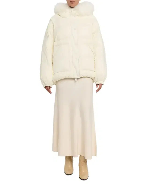 Yves Salomon Short Down Jacket with Removable Fur Trim