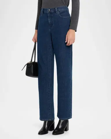 Eileen Fisher Straight-Leg Stretch Cotton Denim Jeans | Thumbnail 3