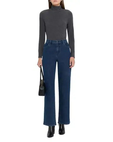 Eileen Fisher Straight-Leg Stretch Cotton Denim Jeans | Thumbnail 1