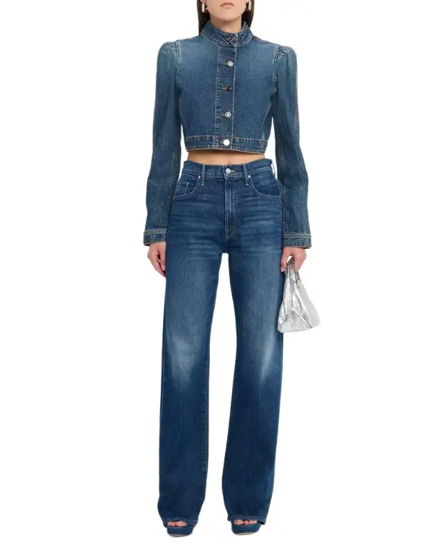 Denim High-Neck Jacket