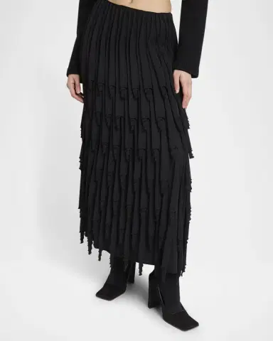 Alaïa Silk-Blend Knit Layered Skirt | Thumbnail 4 Alaïa Silk-Blend Knit Layered Skirt | Thumbnail 4