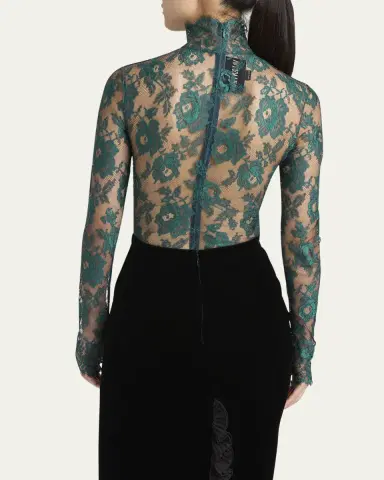 Valentino Garavani Floral Lace High-Neck Top | Thumbnail 3 Valentino Garavani Floral Lace High-Neck Top | Thumbnail 3