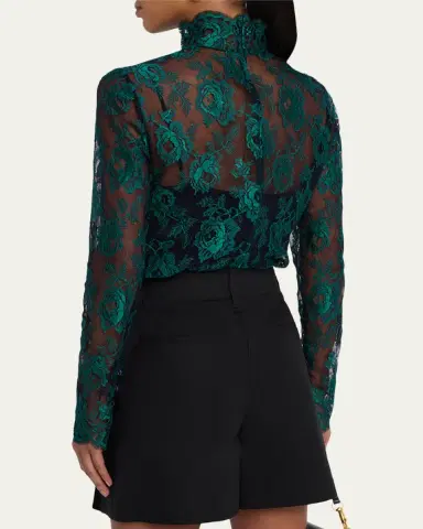Valentino Garavani Floral Lace High-Neck Top | Thumbnail 7 Valentino Garavani Floral Lace High-Neck Top | Thumbnail 7