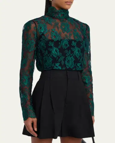 Valentino Garavani Floral Lace High-Neck Top | Thumbnail 8 Valentino Garavani Floral Lace High-Neck Top | Thumbnail 8
