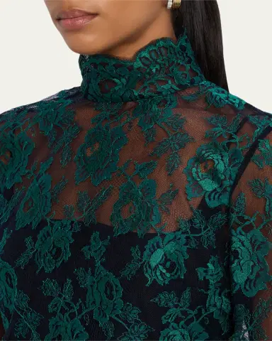 Valentino Garavani Floral Lace High-Neck Top | Thumbnail 9 Valentino Garavani Floral Lace High-Neck Top | Thumbnail 9