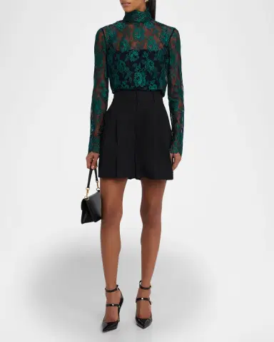 Valentino Garavani Floral Lace High-Neck Top | Thumbnail 10 Valentino Garavani Floral Lace High-Neck Top | Thumbnail 10