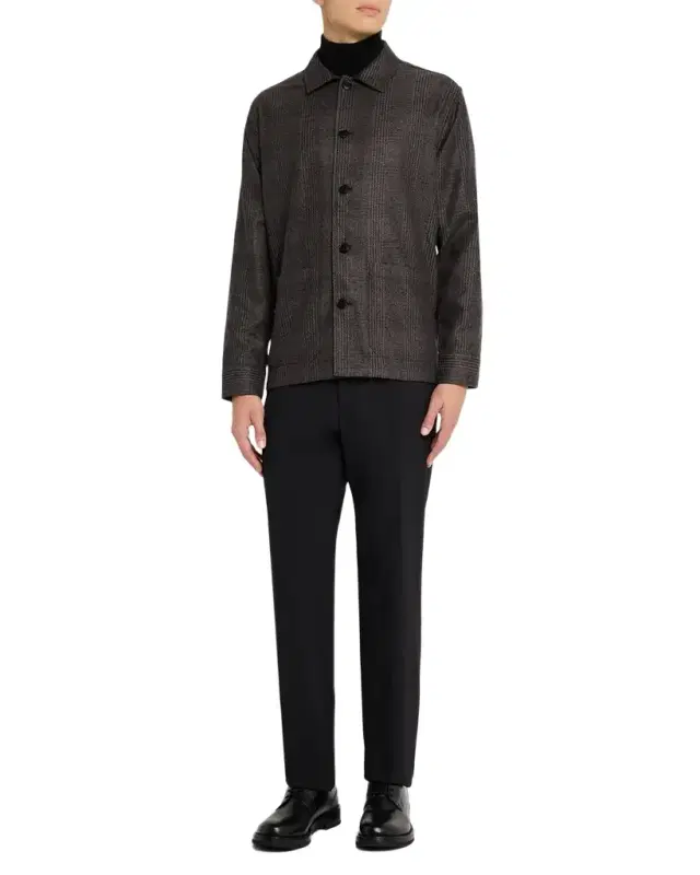 Men 's Check Wool-Cashmere Chore Jacket