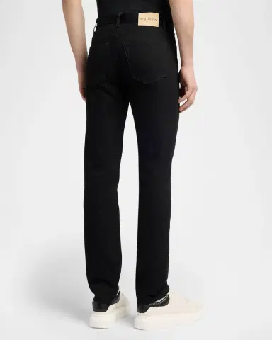 Alexander McQueen Men's Ozzy Slim Black Denim Jeans | Thumbnail 2 Alexander McQueen Men's Ozzy Slim Black Denim Jeans | Thumbnail 2