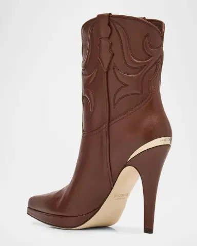 Partlow Camp Embroidered Leather Stiletto Cowboy Boots | Thumbnail 3 Partlow Camp Embroidered Leather Stiletto Cowboy Boots | Thumbnail 3