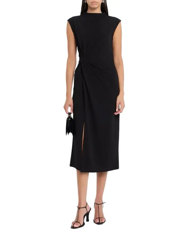 Tanya Taylor Robinella Knotted Cap-Sleeve Midi Dress