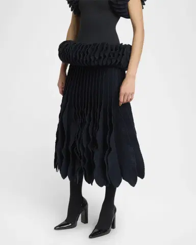 Alaïa Tweed Knit Frills Skirt | Thumbnail 3 Alaïa Tweed Knit Frills Skirt | Thumbnail 3