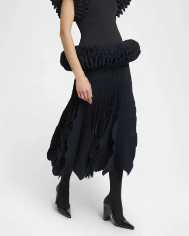 Alaïa Tweed Knit Frills Skirt | Thumbnail 4 Alaïa Tweed Knit Frills Skirt | Thumbnail 4