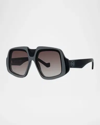 Loewe Men's Maxi-Anagram Plastic Square Sunglasses | Thumbnail 2 Loewe Men's Maxi-Anagram Plastic Square Sunglasses | Thumbnail 2