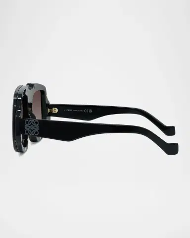 Loewe Men's Maxi-Anagram Plastic Square Sunglasses | Thumbnail 3 Loewe Men's Maxi-Anagram Plastic Square Sunglasses | Thumbnail 3