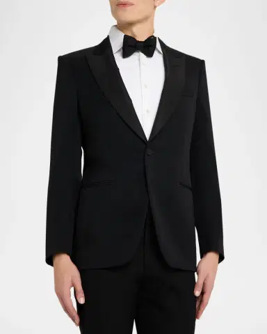 Tom Ford Men's Wool Grain de Poudre Evening Jacket | Thumbnail 3 Tom Ford Men's Wool Grain de Poudre Evening Jacket | Thumbnail 3