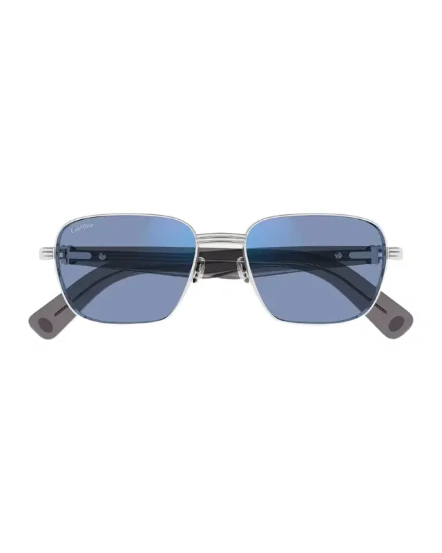 Men's C-Hinge Metal Rectangle Sunglasses