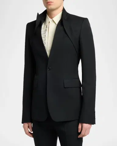 McQueen Men 's Reverse Lapel Single-Breasted Sport Jacket | Thumbnail 4