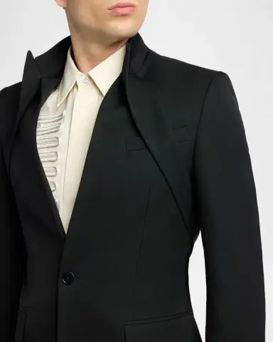 McQueen Men 's Reverse Lapel Single-Breasted Sport Jacket | Thumbnail 5