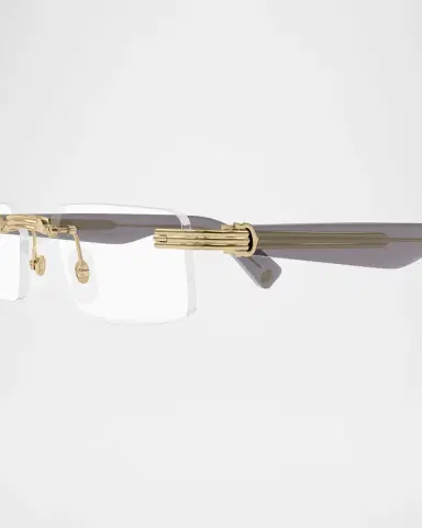 Cartier Men's Rimless Rectangle Acetate & Metal Optical Glasses | Thumbnail 2 Cartier Men's Rimless Rectangle Acetate & Metal Optical Glasses | Thumbnail 2