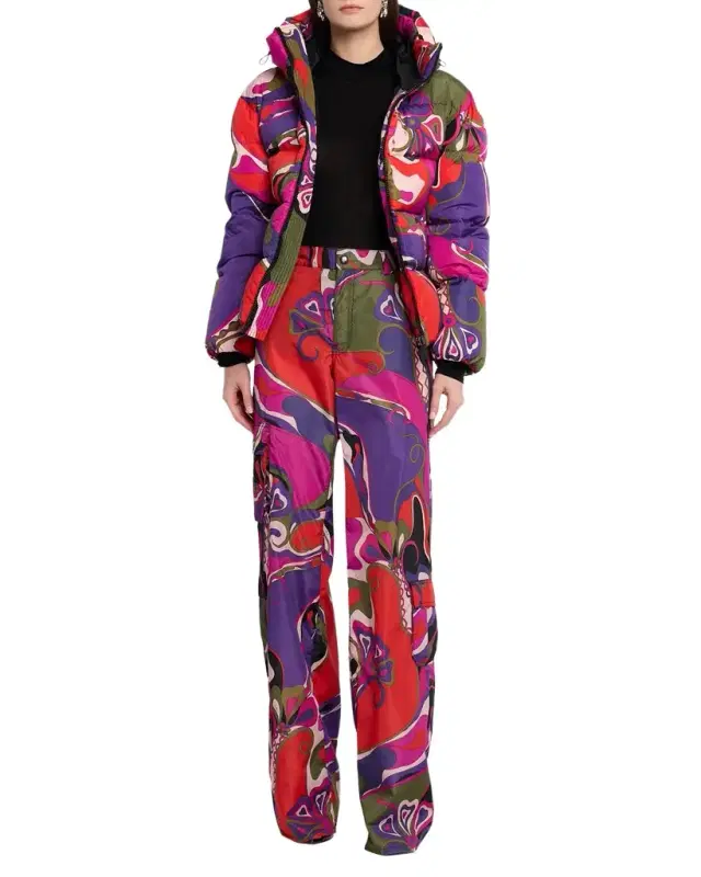 Pucci Orchidee Print Puffer Jacket