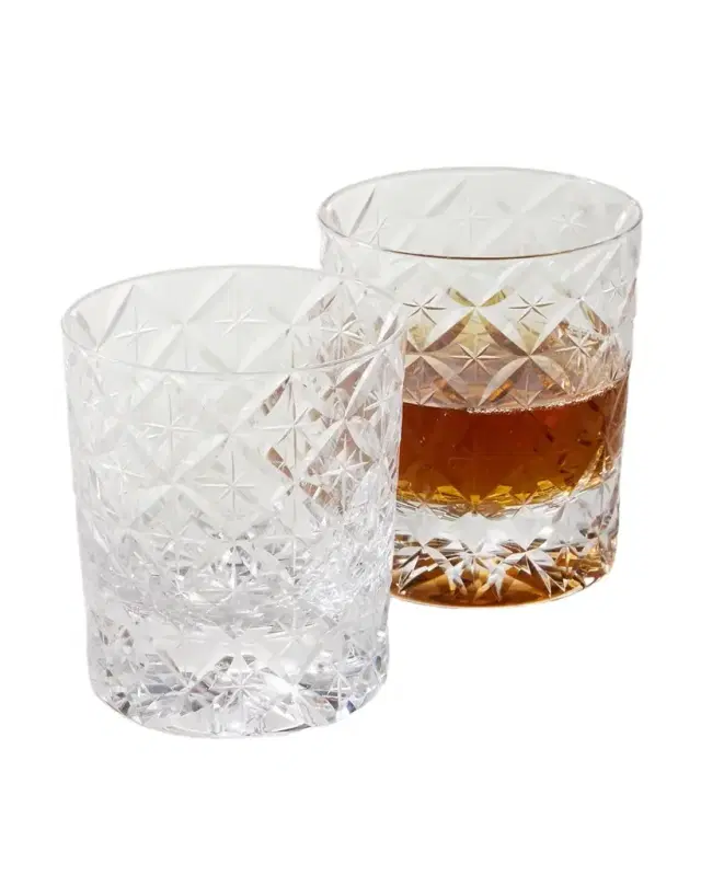 8 oz. Clear Cut Glass Tumblers