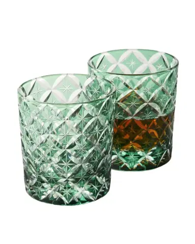 Neiman Marcus 8 oz. Green Cased Glass Tumblers | Thumbnail 1