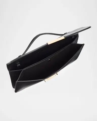 Victoria Beckham Dorian Pochette Top-Handle Bag in Smooth Leather | Thumbnail 3
