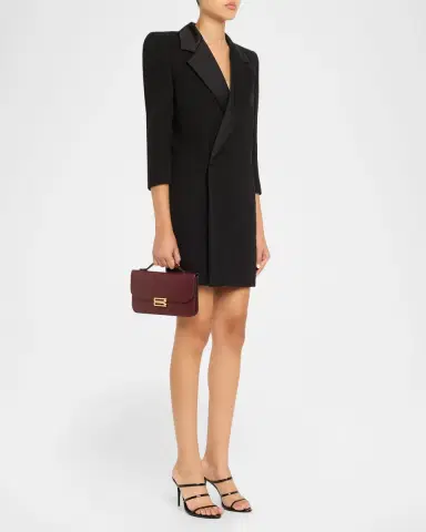 Victoria Beckham Dorian Pochette Top-Handle Bag in Smooth Leather | Thumbnail 9