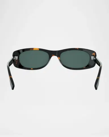 Fendi FF Squared Oval Havana Acetate Sunglasses | Thumbnail 5