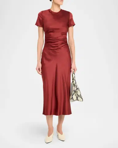 Staud Marcel Silk Midi Dress | Thumbnail 3