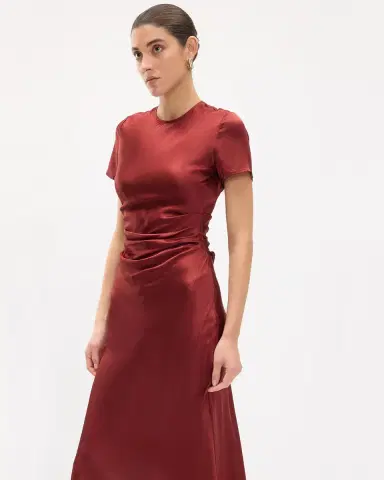 Staud Marcel Silk Midi Dress | Thumbnail 4