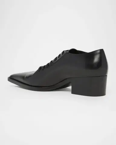 McQueen Men 's Leather Pointed-Toe Derby Shoes | Thumbnail 4