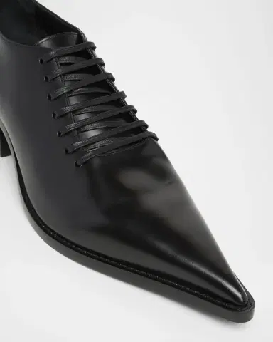 McQueen Men 's Leather Pointed-Toe Derby Shoes | Thumbnail 5