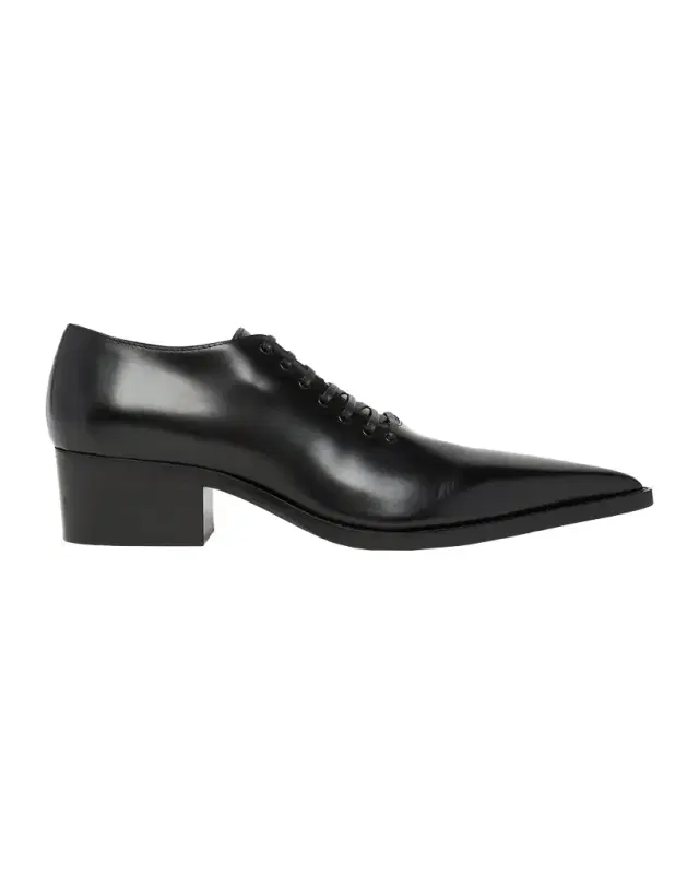 Men 's Leather Pointed-Toe Derby Shoes