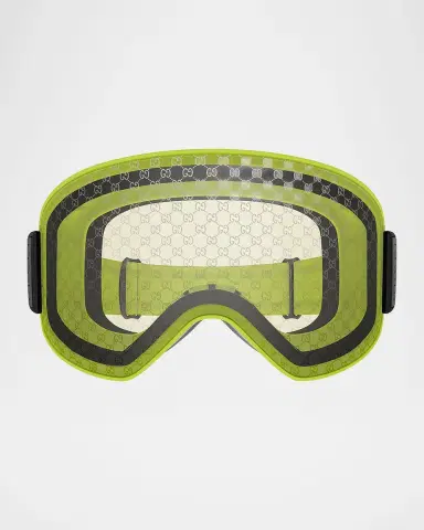Gucci Men's Ski Mask 99mm Logo-Detail Acetate Goggles | Thumbnail 3
