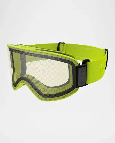 Gucci Men's Ski Mask 99mm Logo-Detail Acetate Goggles | Thumbnail 5