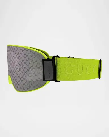 Gucci Men's Ski Mask 99mm Logo-Detail Acetate Goggles | Thumbnail 6