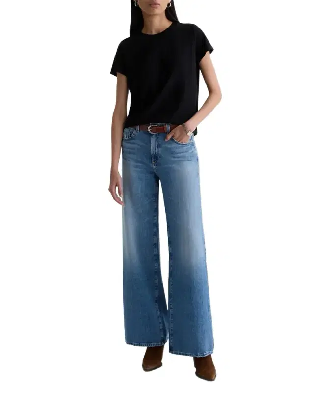 AG Jeans Saige Mid-Rise Wide-Leg Jeans