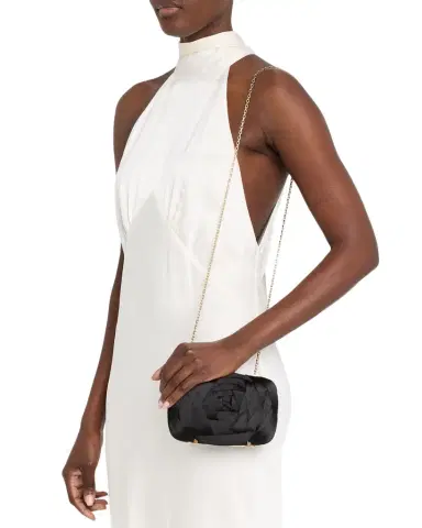 Roger Vivier Rose Vivier Sculptural Satin Clutch Bag | Thumbnail 1