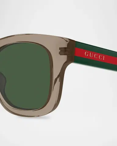 Gucci Men's New Pop Web 52mm Square Acetate Sunglasses | Thumbnail 2 Gucci Men's New Pop Web 52mm Square Acetate Sunglasses | Thumbnail 2