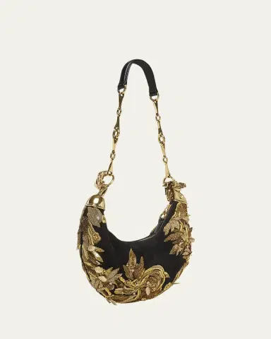 Chloé Chain Horse Bead-Embroidered Shoulder Bag in Suede | Thumbnail 3 Chloé Chain Horse Bead-Embroidered Shoulder Bag in Suede | Thumbnail 3