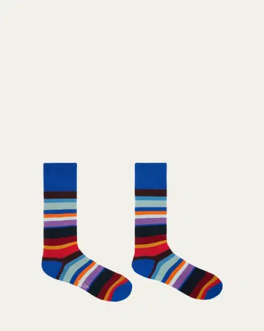 Paul Smith Men's Marek Color-Block Cotton Crew Socks | Thumbnail 3 Paul Smith Men's Marek Color-Block Cotton Crew Socks | Thumbnail 3