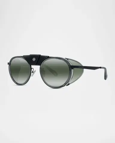Vuarnet Men's Glacier 01 Round Sunglasses with Side Shields | Thumbnail 2 Vuarnet Men's Glacier 01 Round Sunglasses with Side Shields | Thumbnail 2