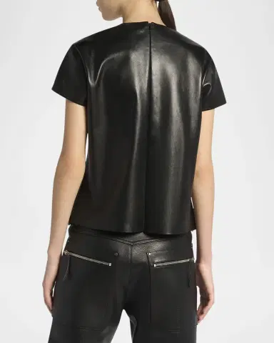 Tom Ford Leather Short-Sleeve Top | Thumbnail 2