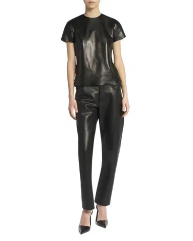 Tom Ford Leather Short-Sleeve Top | Thumbnail 1