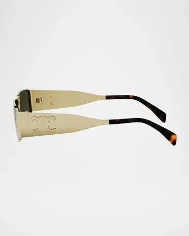 Celine Men's Triomphe Metal Rectangular Sunglasses | Thumbnail 3 Celine Men's Triomphe Metal Rectangular Sunglasses | Thumbnail 3