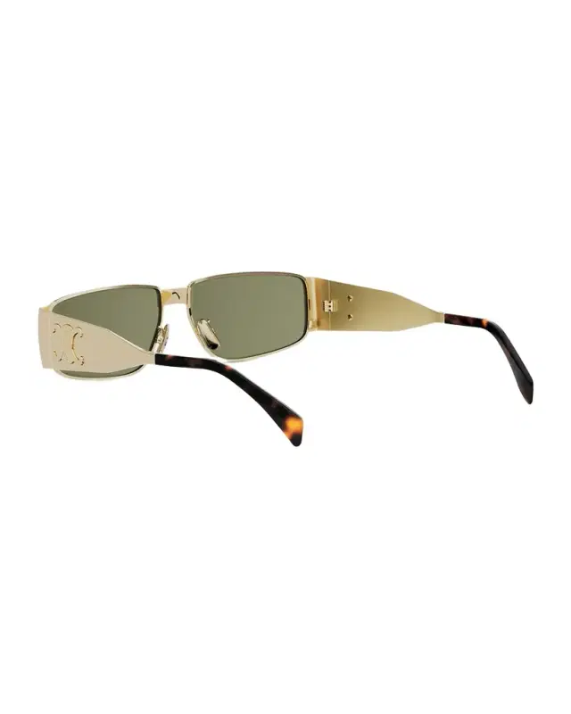 CELINE Men 's Triomphe Metal Rectangular Sunglasses