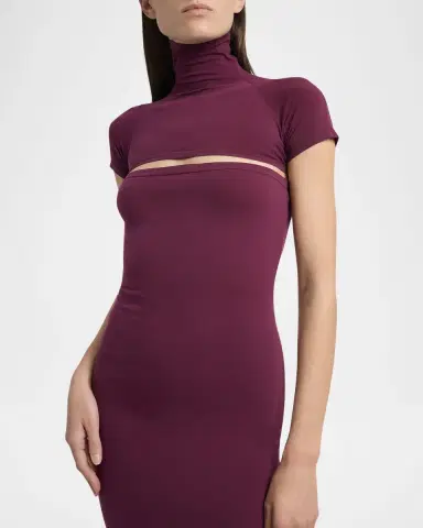 Alaïa Second-Skin Knit Cutout Midi Dress | Thumbnail 4 Alaïa Second-Skin Knit Cutout Midi Dress | Thumbnail 4